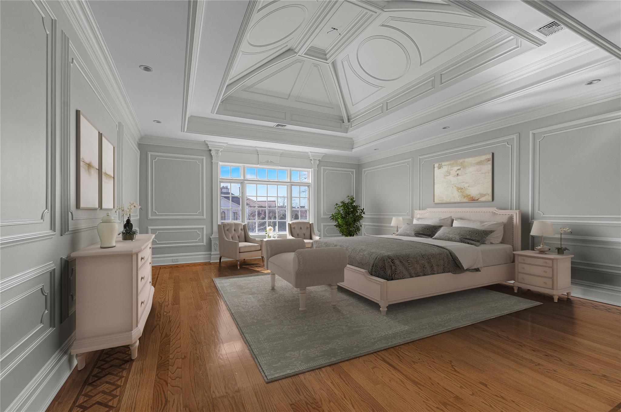 3 Point Crescent Queens, NY 11357 - Photo 22 of 38 Bedroom with a decorative wall, crown molding, and wood finished floors