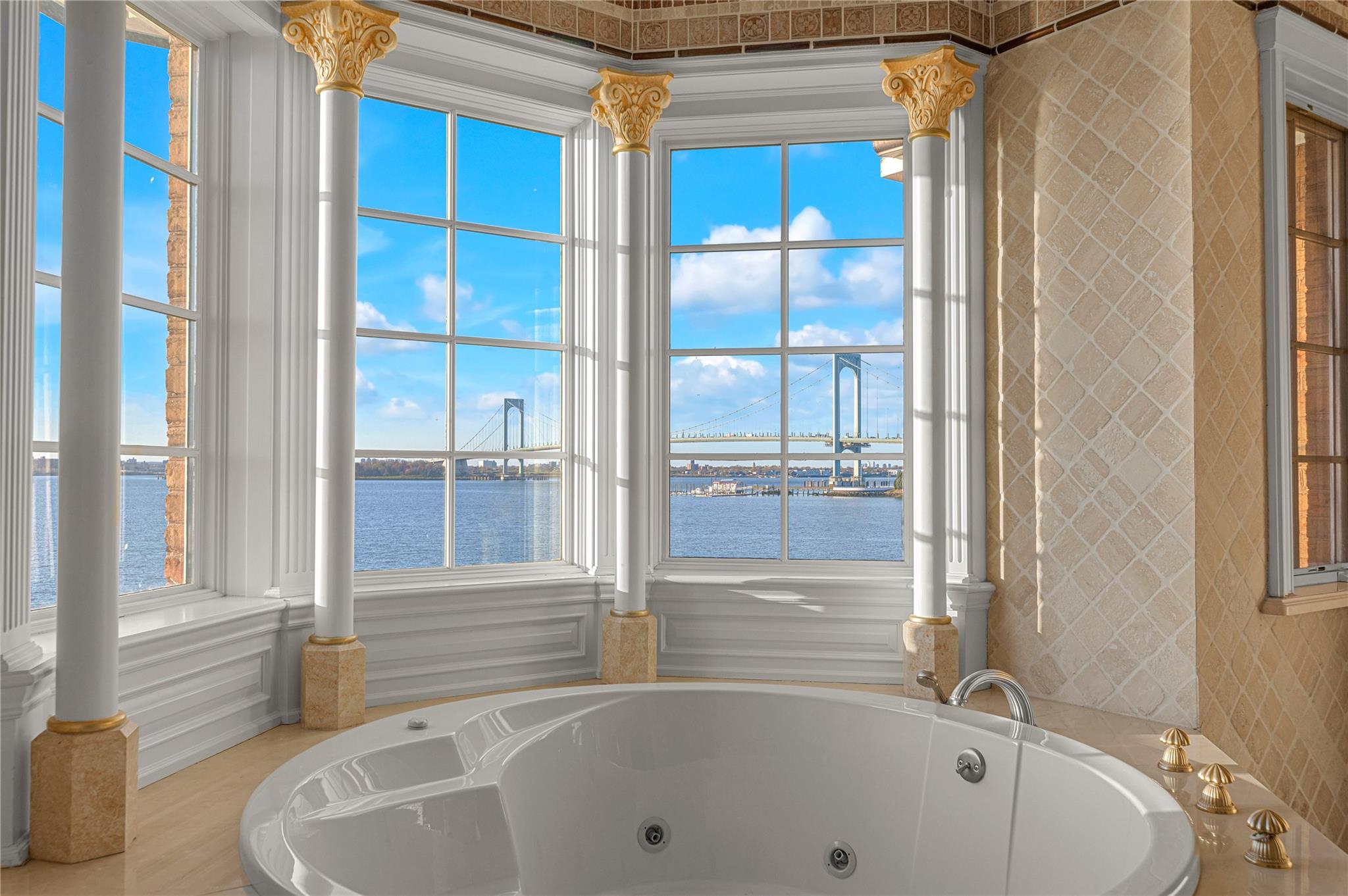 3 Point Crescent Queens, NY 11357 - Photo 24 of 38 Bathroom featuring a water view and a whirlpool tub