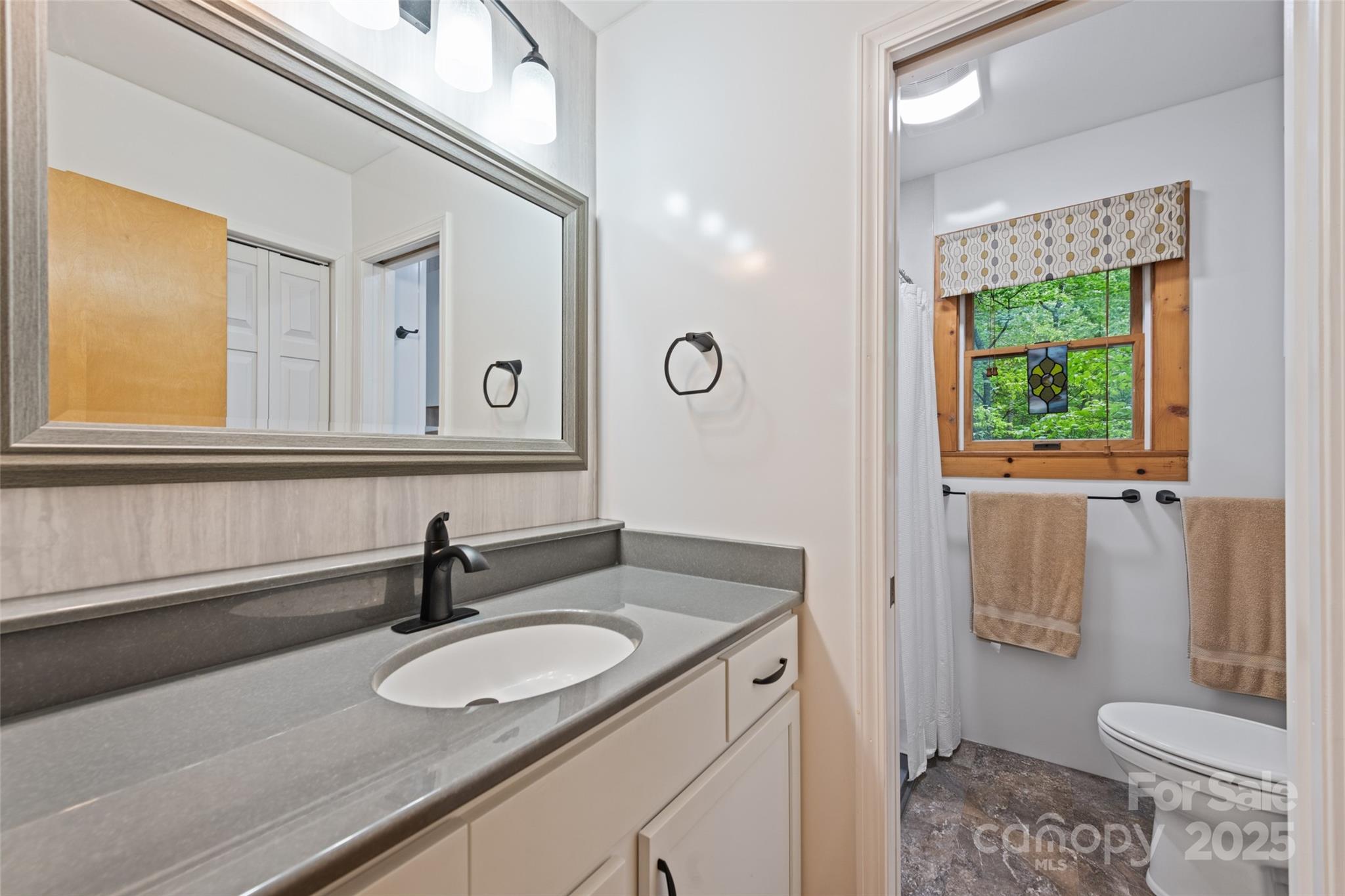 4231 Bald Creek Road Clyde, NC 28721 - Photo 10 of 23 a bathroom with a sink and a mirror