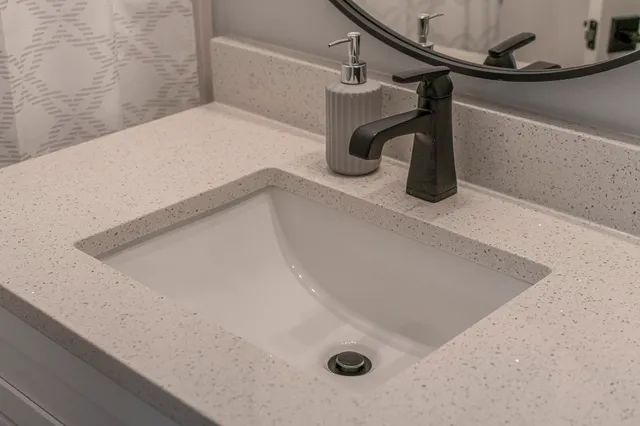 a living room with furniture