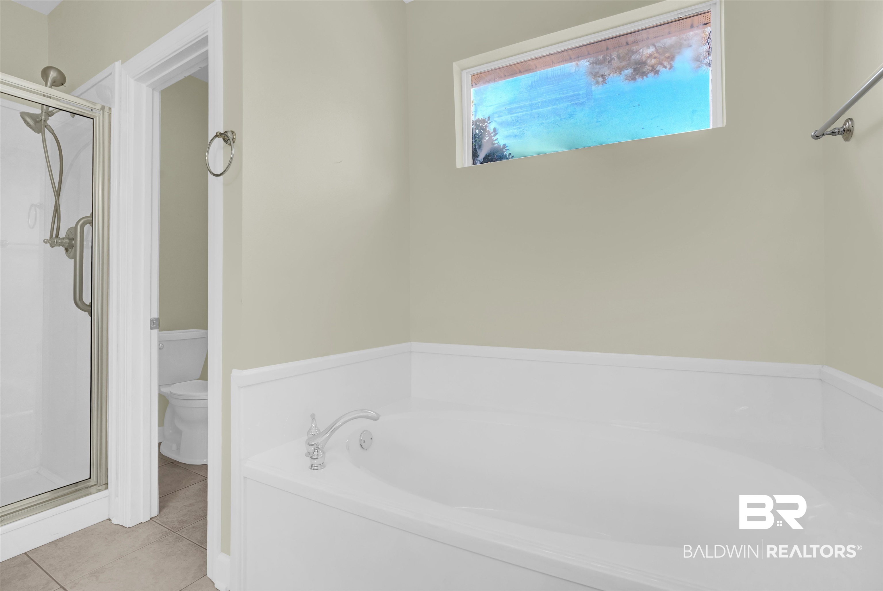 100 Conti Court Fairhope, AL 36532 - Photo 36 of 54 Bathroom with tile patterned flooring, toilet, and shower with separate bathtub
