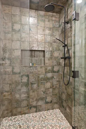 a bathroom with a shower