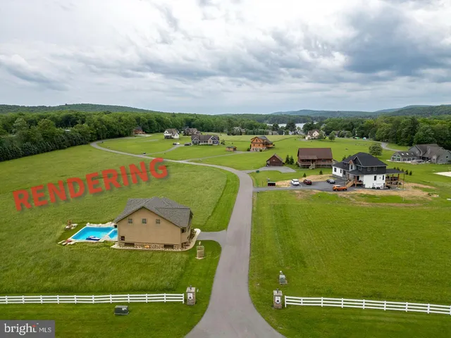 a view of a garden with houses