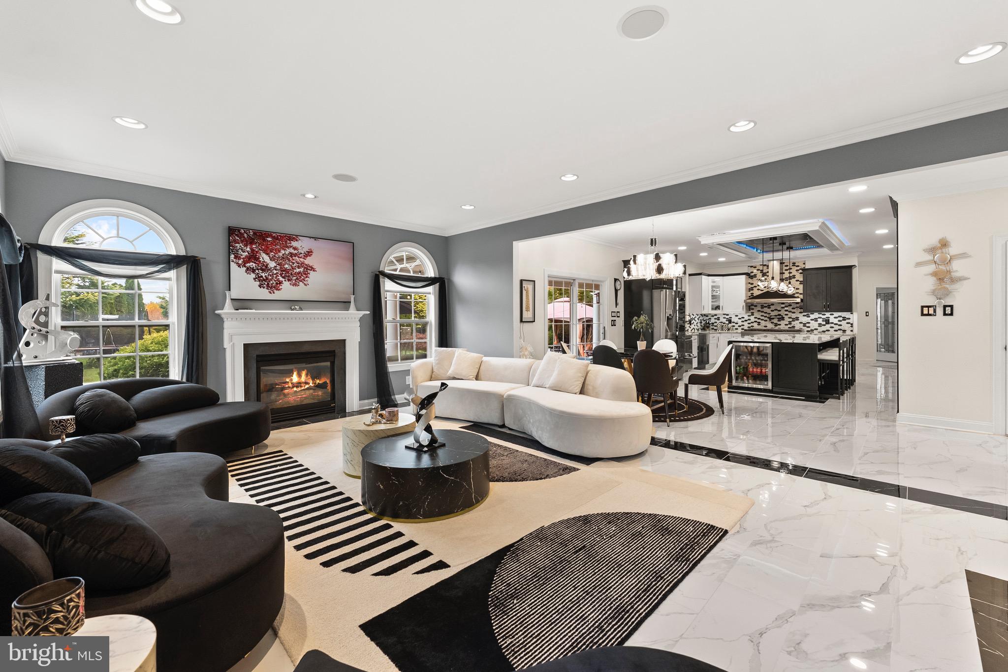 8 Sherwood Lane Columbus, NJ 08022 - Photo 22 of 85 a living room with furniture and a fireplace