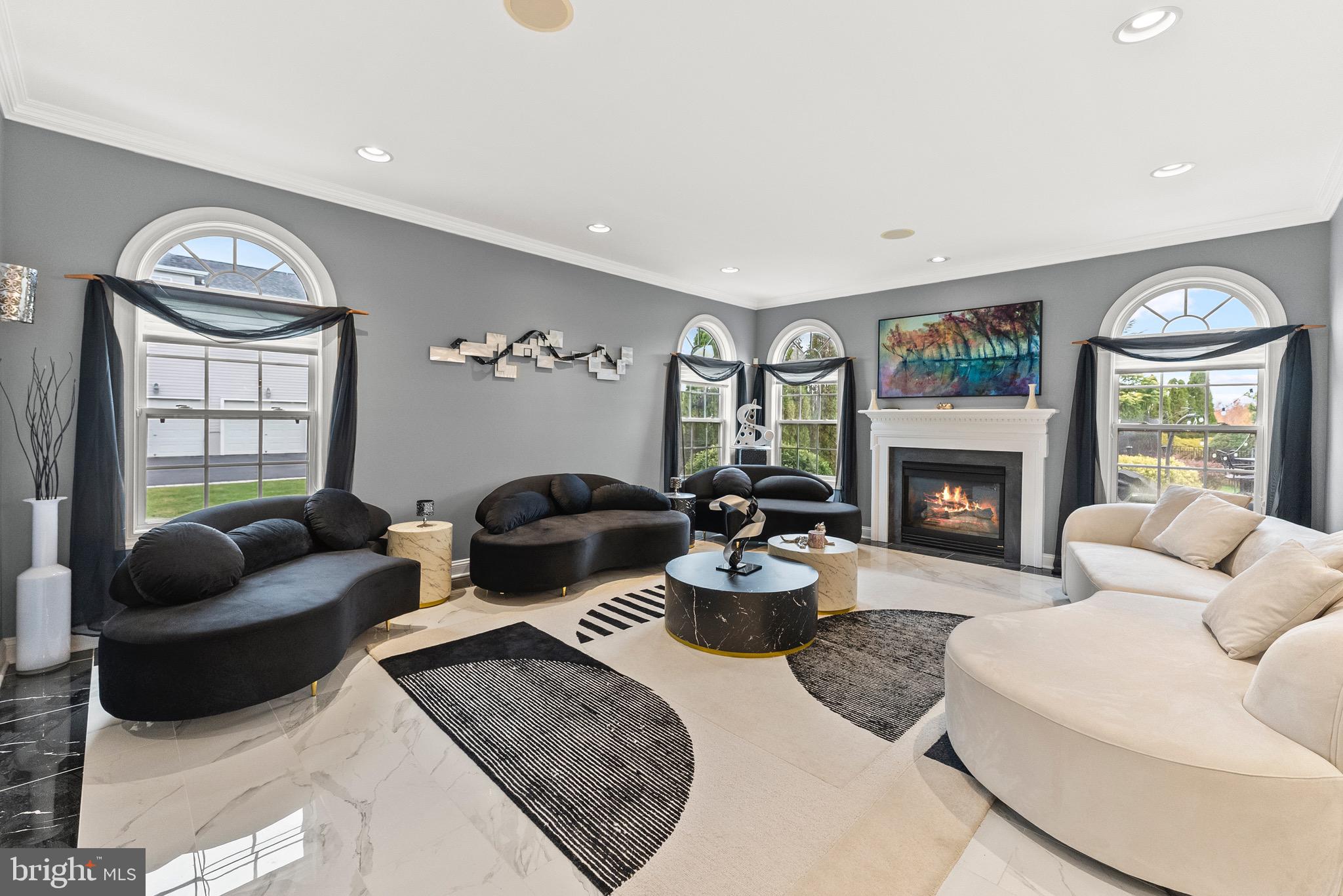 8 Sherwood Lane Columbus, NJ 08022 - Photo 23 of 85 a living room with furniture fireplace and a large window