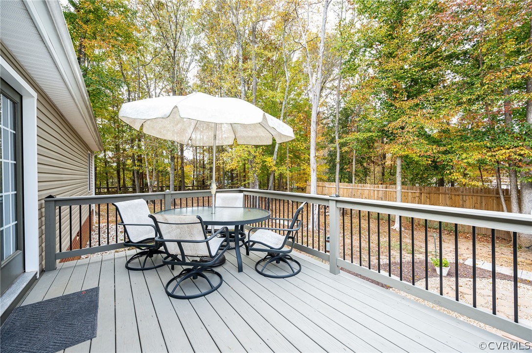 14490 Meade Road Amelia Court House, VA 23002 - Photo 20 of 25 a view of balcony with outdoor seating and wooden floor