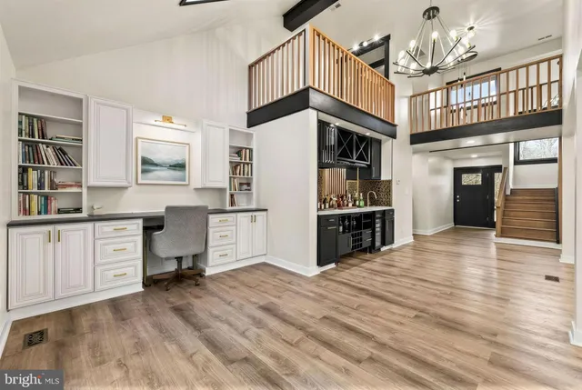 a kitchen with lots of counter top space