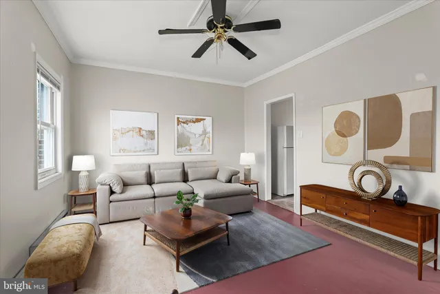 a living room with furniture