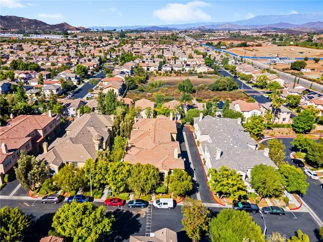 an aerial view of a house