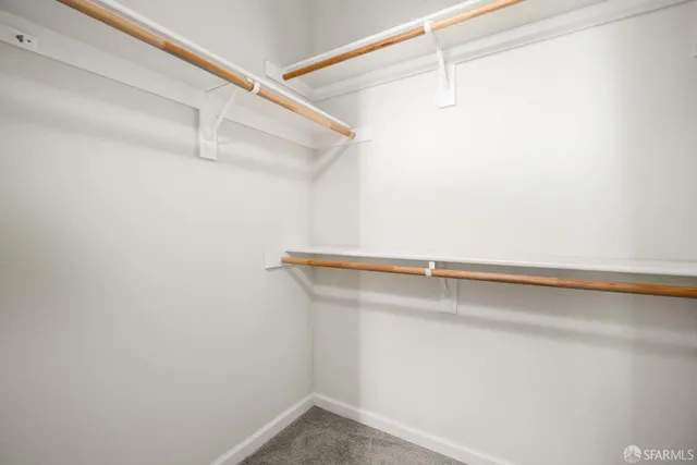 a view of a room with racks on the wall