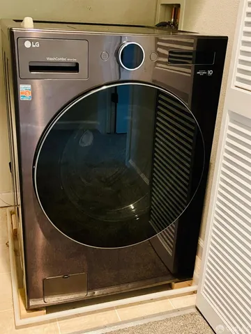a close view of washer and dryer