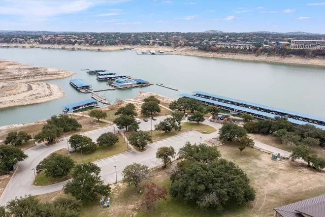 a view of a city and ocean view