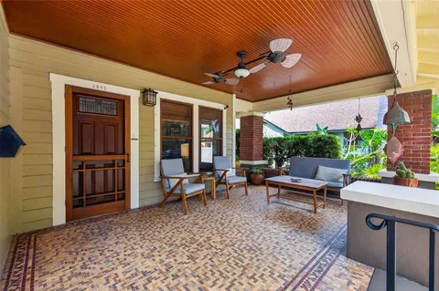 a view of a dinning table and chair in the patio
