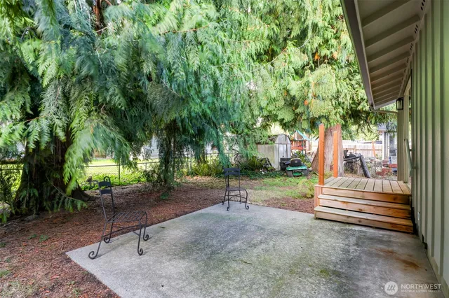 a view of outdoor space with seating