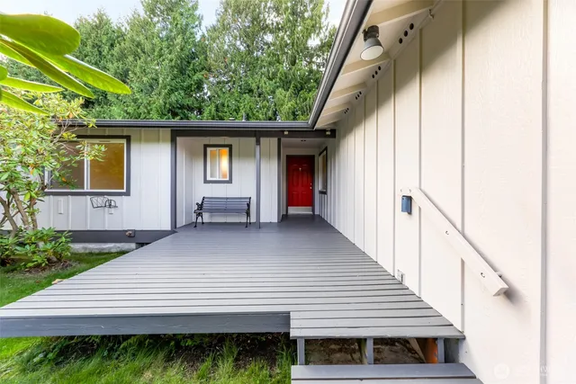 a view of a house with a deck
