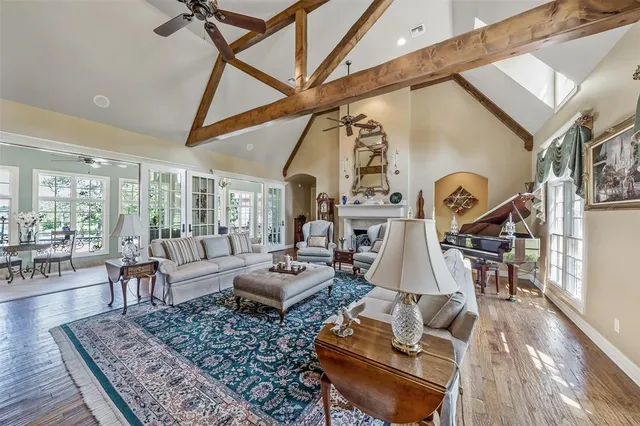 a living room with furniture