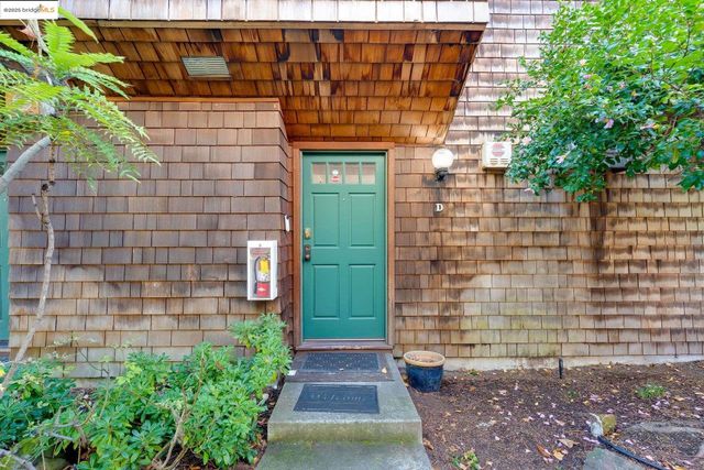 a view of a pathway with a door