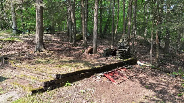 a view of a yard with lawn chairs