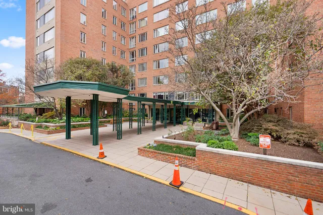 a view of a building with street view