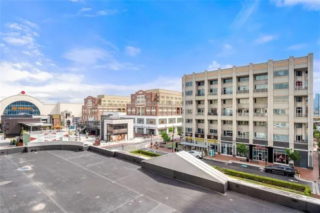 a view of city with tall buildings