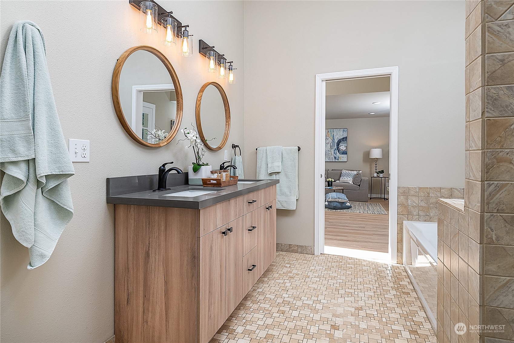 24121 6th Place West Bothell, WA 98021 - Photo 15 of 32 a bathroom with a sink and a mirror