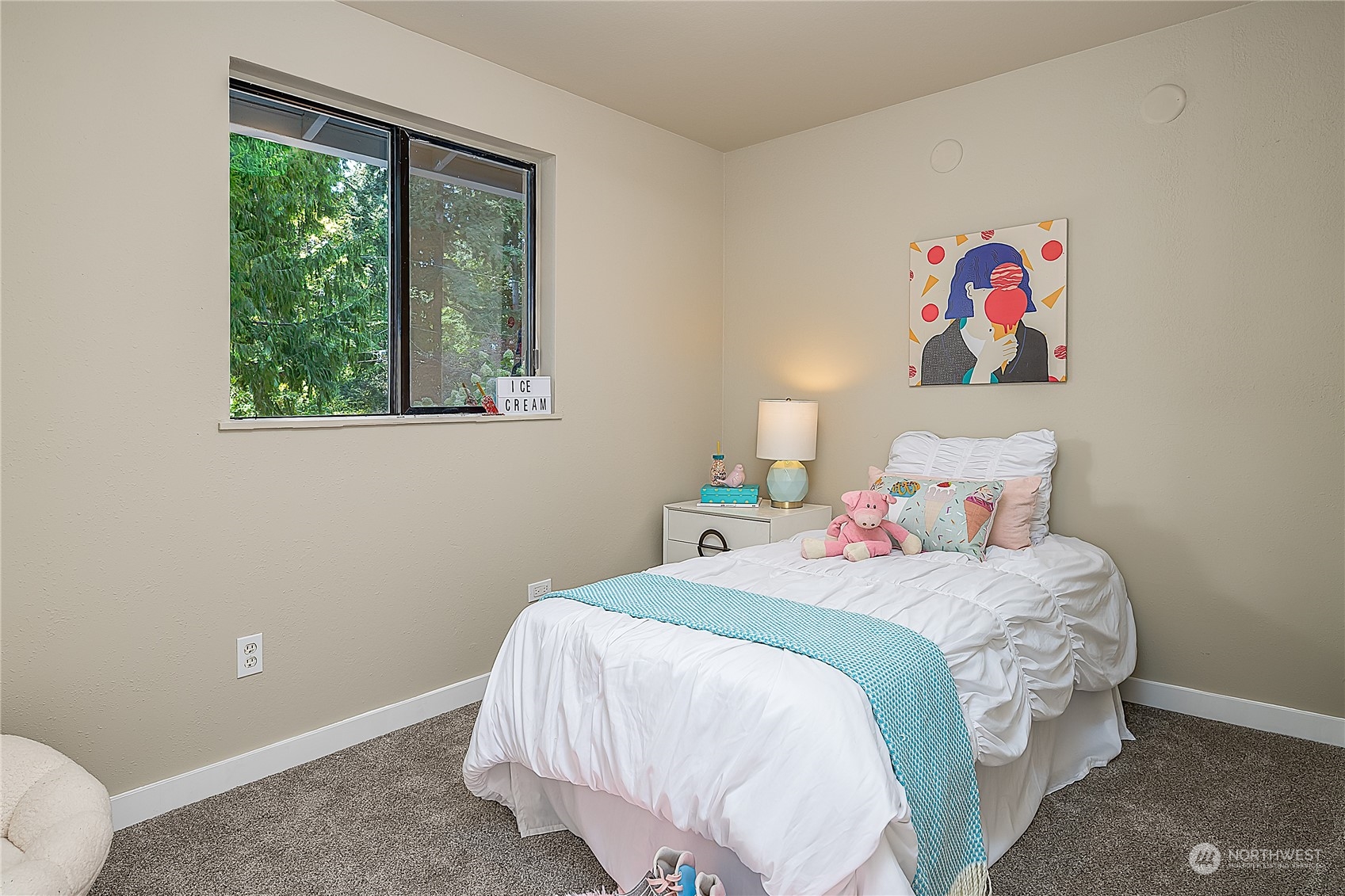 24121 6th Place West Bothell, WA 98021 - Photo 22 of 32 a bedroom with a bed and a painting on the wall
