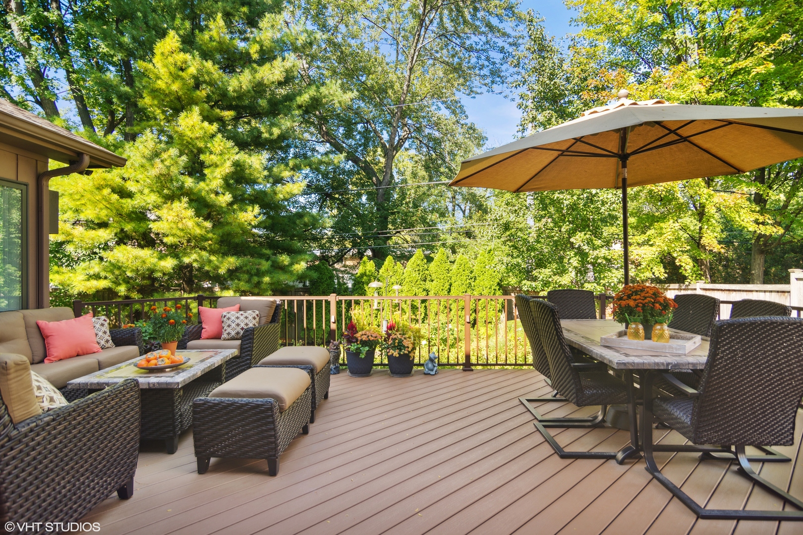 3134 Temple Lane Wilmette, IL 60091 - Photo 31 of 32 a balcony with wooden floor table and chairs