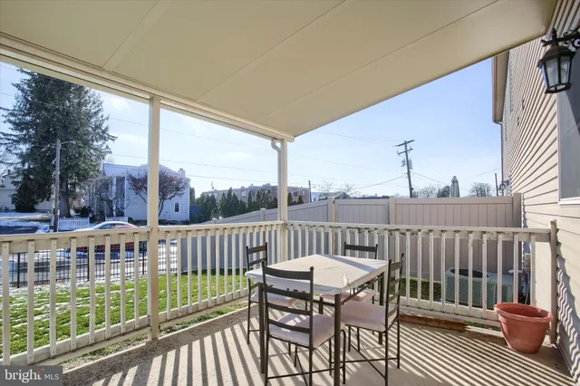 a view of a patio on the deck