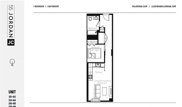 $2,100 | 55 Jordan Avenue, Unit 2219, Jersey City, NJ 07306