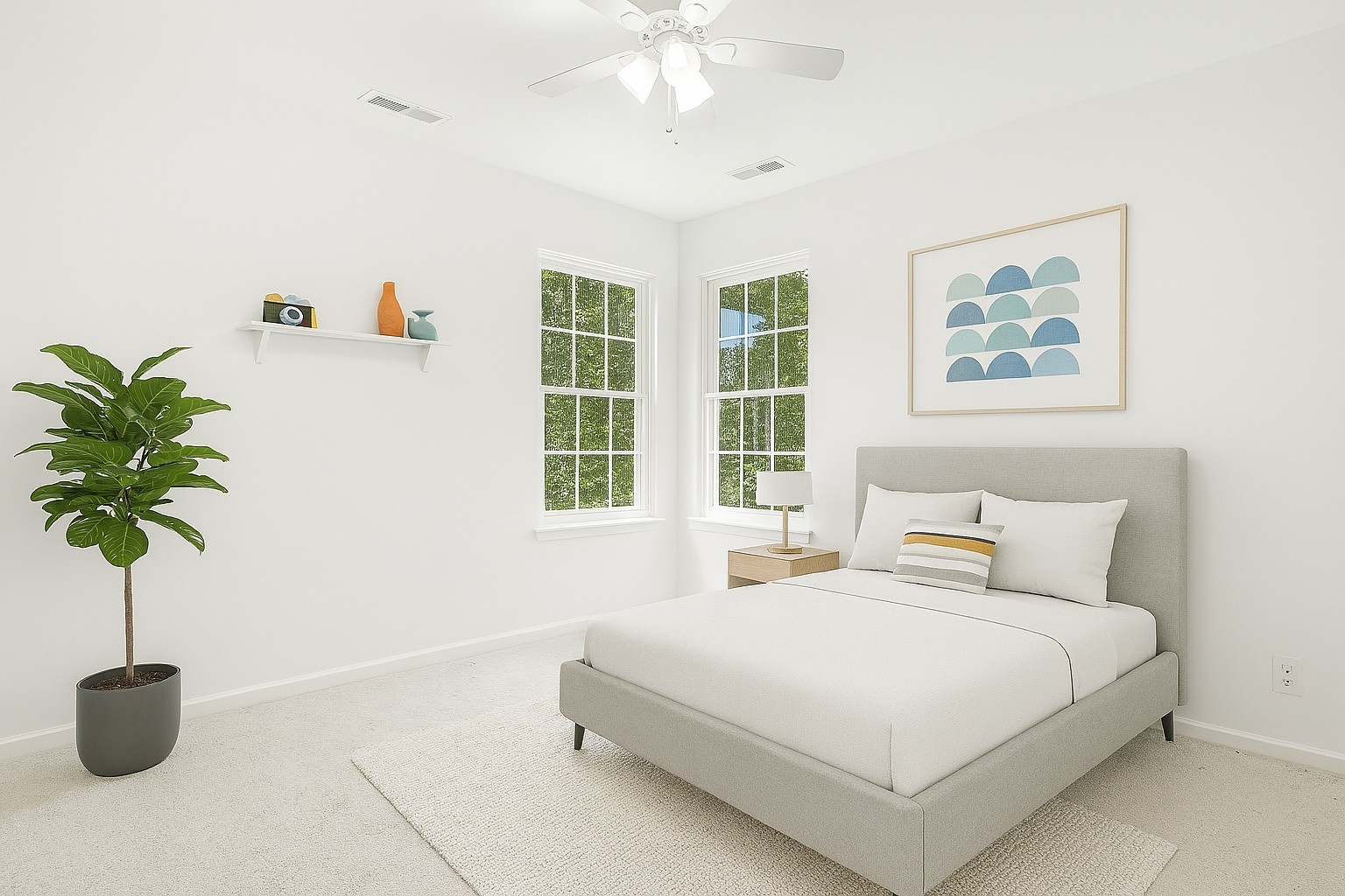 2117 Spring Hill Circle Spring Hill, TN 37174 - Photo 24 of 32 a bedroom with a large bed and a potted plant