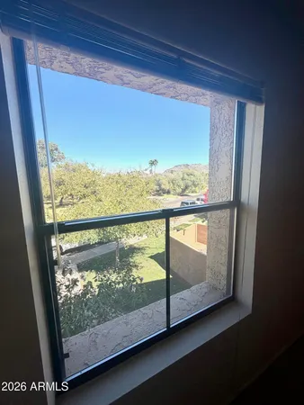 a view of sky from a balcony