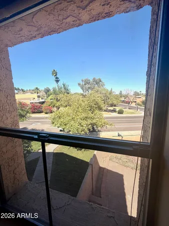 a view of porch with seating space