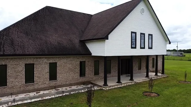 a front view of house with yard