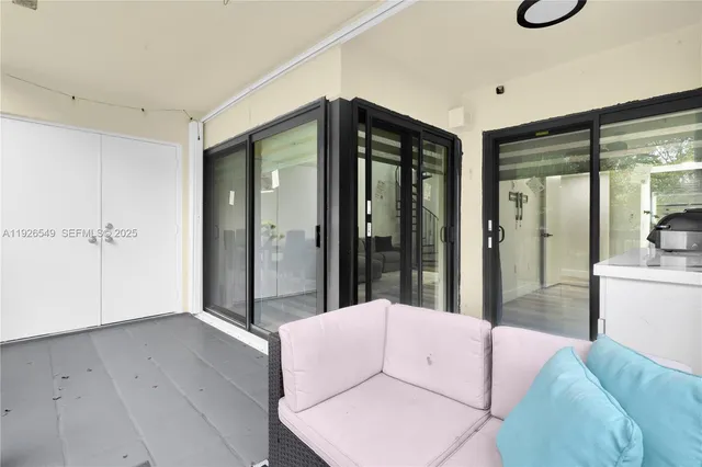 a living room with furniture