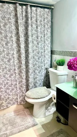 a bathroom with a toilet a sink and a shower