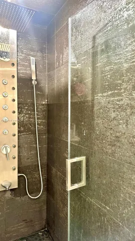 a bathroom with a shower