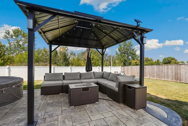 a view of outdoor space with seating