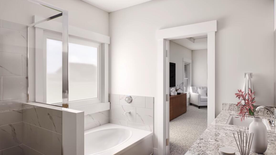 542 Staggerbush Street Freeport, FL 32439 - Photo 14 of 26 a bathroom with a tub sink and mirror