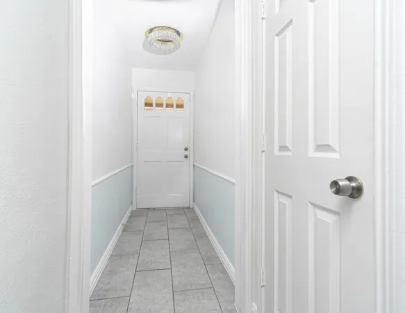 a hallway with closet