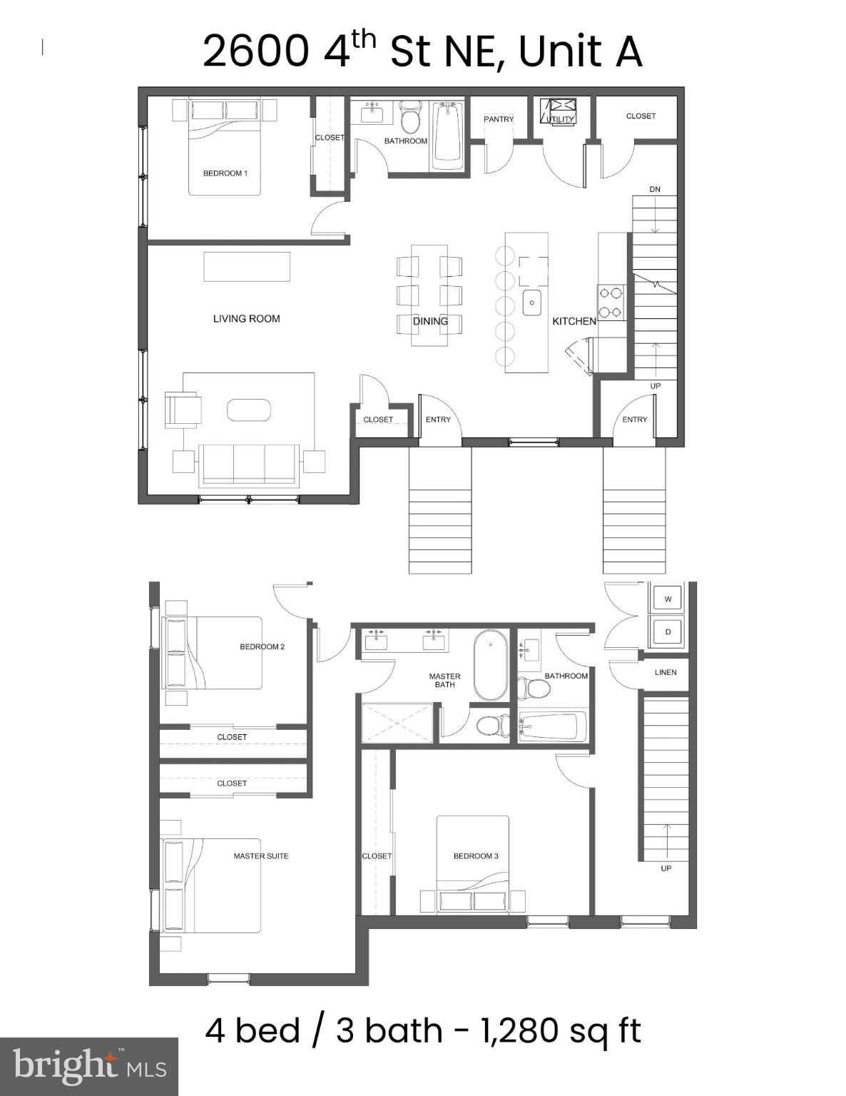 2600 4th Street Northeast, Unit A Washington, DC 20002 - Photo 3 of 3 Spacious 4-bedroom layout in vibrant locale.