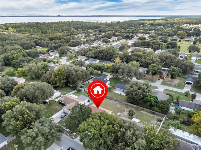 a view of a street with a mountain view