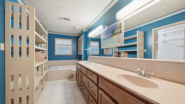 a bathroom with a sink a toilet and a bathtub