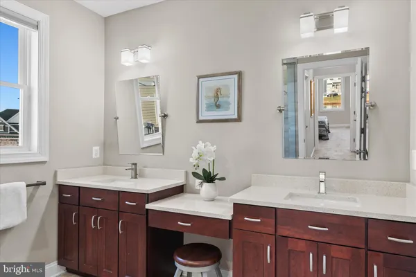 a view of a lake with houses