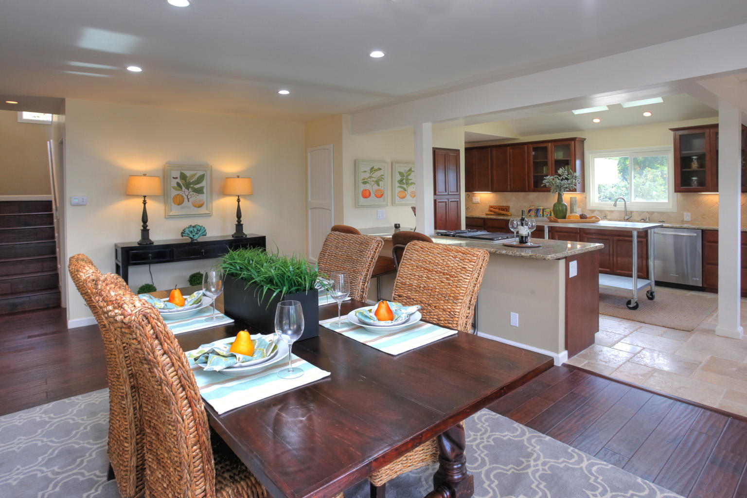 75 Canon View Road Santa Barbara, CA 93108 - Photo 3 of 31 a view of a dining room with furniture and a wooden floor
