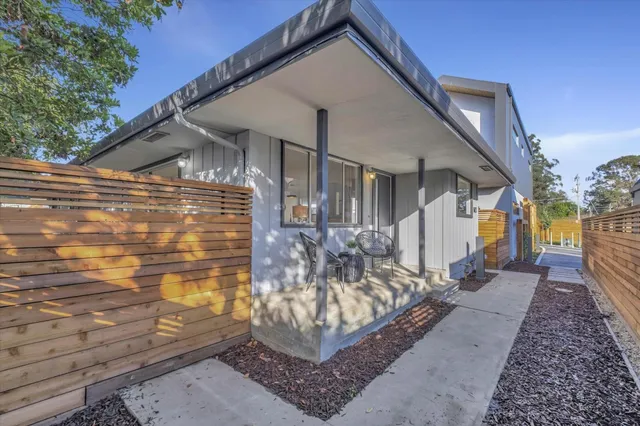 a view of a house with wooden floor