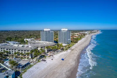 a view of beach and ocean