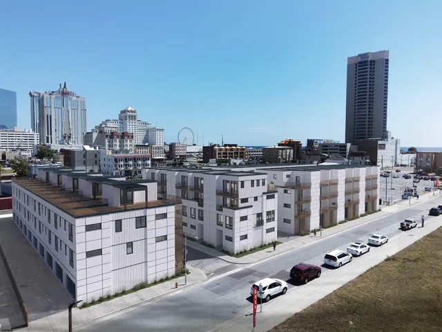 a city view with tall buildings