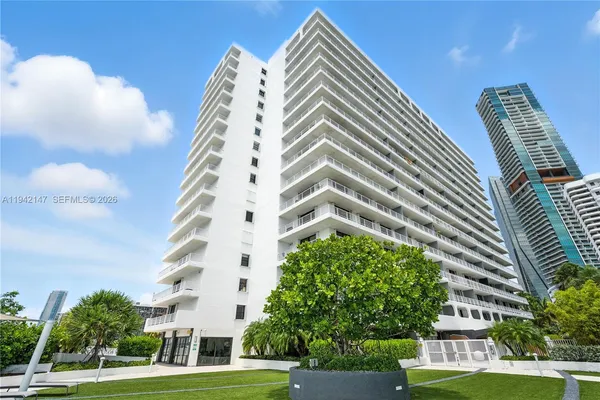 a front view of a multi story building