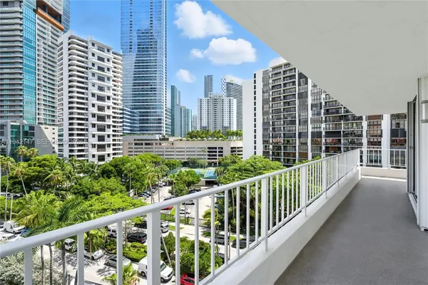 a view of balcony with city view
