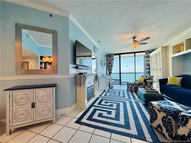 a view of an ocean from a balcony